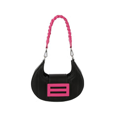 Pop color soft leather hobo shoulder bag