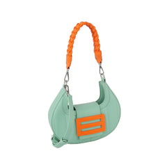 Pop color soft leather hobo shoulder bag