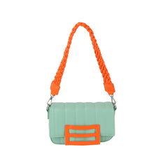 Pop color soft leather shoulder bag