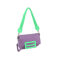 Pop color soft leather shoulder bag