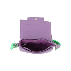 Pop color soft leather shoulder bag