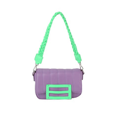 Pop color soft leather shoulder bag
