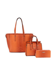 3 in 1 crocodile leather bag, satchel and purse set