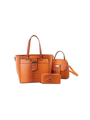 3 in 1 crocodile leather bag, crossbody and purse set