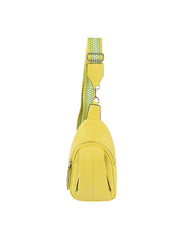 Soft leather sling bag with guitar strap