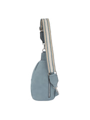 Soft leather sling bag with guitar strap