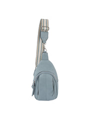 Soft leather sling bag with guitar strap