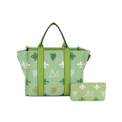 2 in 1 monogram pattern top handle tote with matching purse set