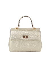 Monogram front flap satchel bag