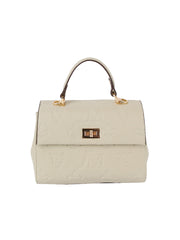 Monogram front flap satchel bag