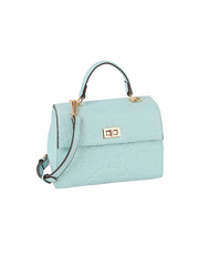 Monogram front flap satchel bag