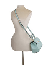 Monogram front flap satchel bag