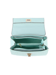Monogram front flap satchel bag