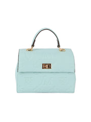 Monogram front flap satchel bag