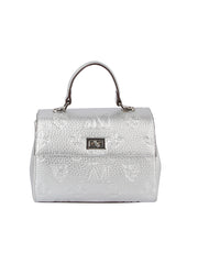 Monogram front flap satchel bag