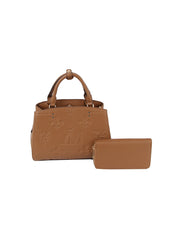 Monogram satchel bag and purse set