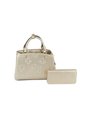 Monogram satchel bag and purse set