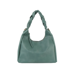 Braided handle point hobo shoulder bag