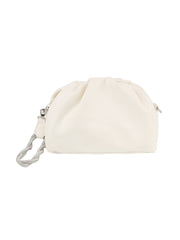 Leather slouchy clutch with silver knotted handle
