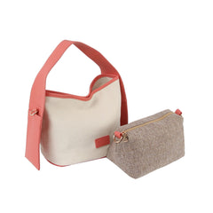 2 in 1 canvas tote and pouch set
