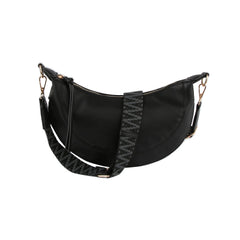 Soft leather croissant bag with guitar strap