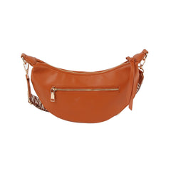 Soft leather croissant bag with guitar strap