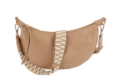 Soft leather croissant bag with guitar strap