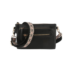 Small rectangular front zipper guitar strap crossbody