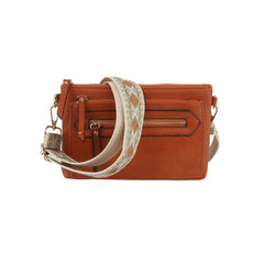 Small rectangular front zipper guitar strap crossbody