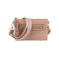 Small rectangular front zipper guitar strap crossbody