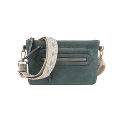 Small rectangular front zipper guitar strap crossbody