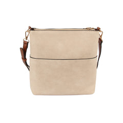 Daily leather front zipper crossbody bag