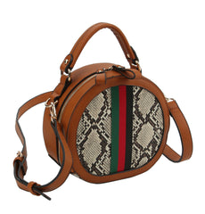 Crossbody bag with snake pattern