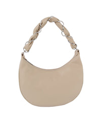 Soft leather chain handle shoulder bag