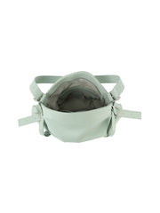 Buckle detail soft leather hobo bag