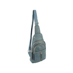 Trendy soft leather sling bag with adjustable strap