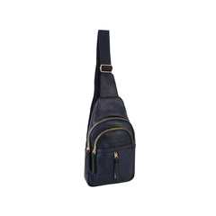 Trendy soft leather sling bag with adjustable strap