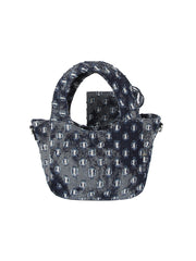 Dotted distressed denim tote and purse set