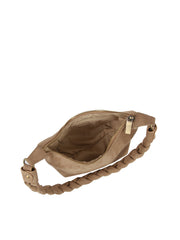 Braided Handle Suede Shoulder Bag