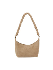 Braided Handle Suede Shoulder Bag