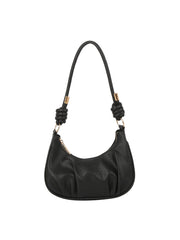 Knotted Coil Handle Mini Hobo Shoulder Bag