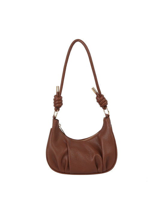Knotted Coil Handle Mini Hobo Shoulder Bag