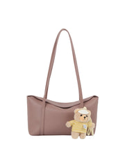 Teddy Charm Soft Faux Leather Tote Bag