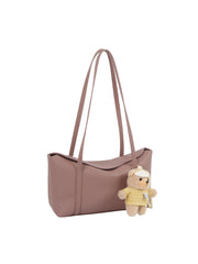 Teddy Charm Soft Faux Leather Tote Bag