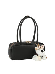 Dog Charm Double Handle Mini Shoulder Bag