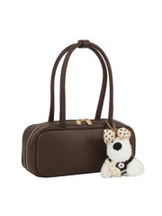 Dog Charm Double Handle Mini Shoulder Bag