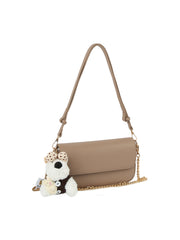 Plush Charm Chain Shoulder Bag