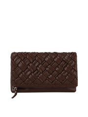 Woven Zip Foldover Clutch