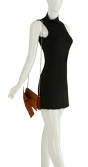 Evening Clutch Messenger Style With Cute Bow Tie Purse Vegan PU Leather Crossbody Shoulder Bag