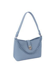 Chain Accented Hobo Handbag